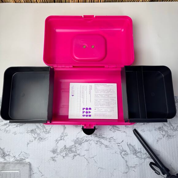 Vintage Caboodles Pink Cosmetic Case 90s Makeup Organizer Slide Trays - Picture 7 of 9